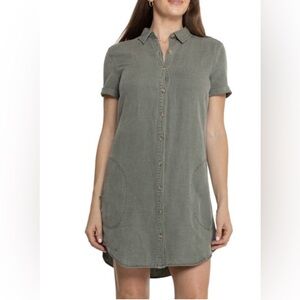 LUCKY BRAND Linen Shirt Dress / Size Large / Gray